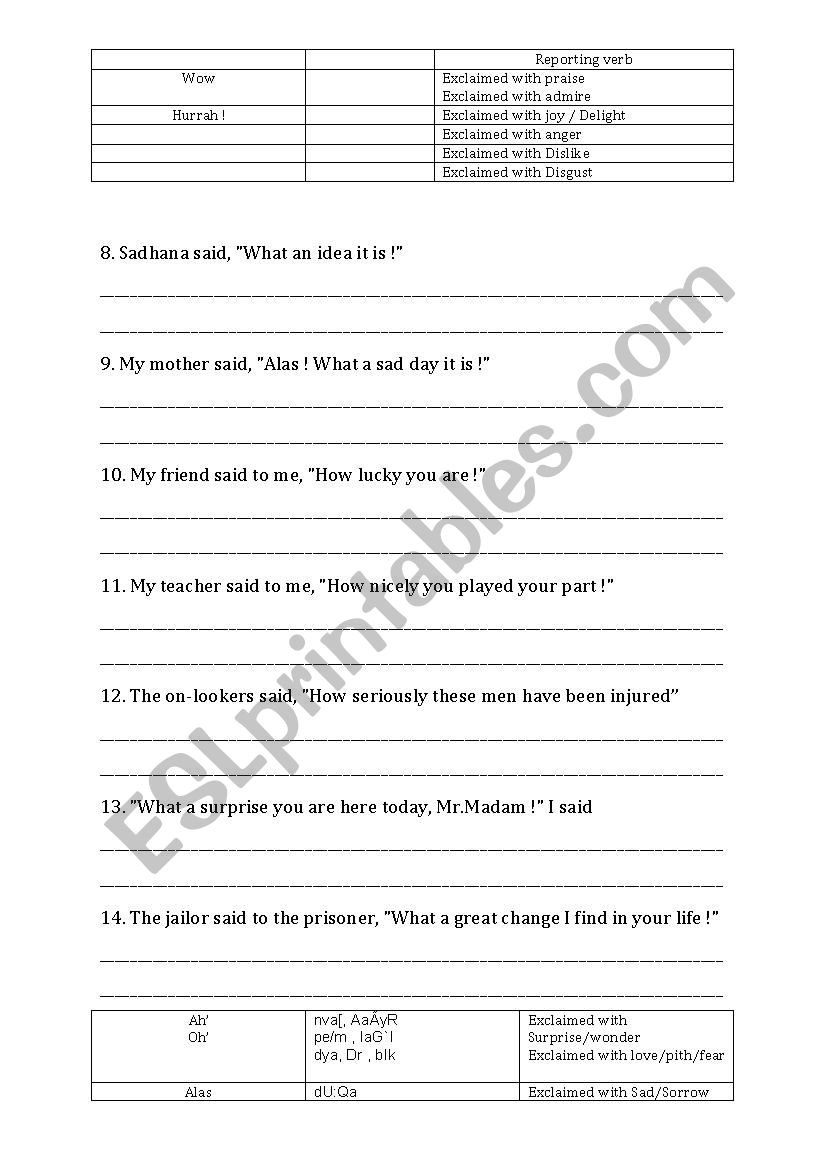reported speech exclamatory sentence its ppt with answers is on http www eslprintables com powerpoint asp id 73748 thetop esl worksheet by niharh
